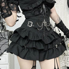 Kobine Women's Gothic Ruffled Layered Skirt with Chain