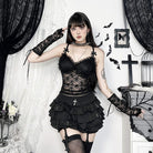 Kobine Women's Gothic Ruffled Sheer Lace Tank Top