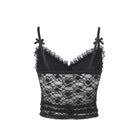 Kobine Women's Gothic Ruffled Sheer Lace Tank Top