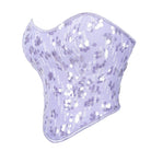 Kobine Damen Gothic Paillettenbesetztes Überbrustkorsett mit Schnürung