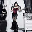 Kobine Damen Gothic-Maxi-Wickelrock aus transparentem Samt