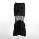 Kobine Damen Gothic-Maxi-Wickelrock aus transparentem Samt