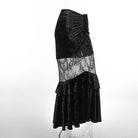 Kobine Damen Gothic-Maxi-Wickelrock aus transparentem Samt