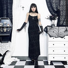 Kobine Women's Gothic Shoulder Straps Slim Fitted Long Slip Dress