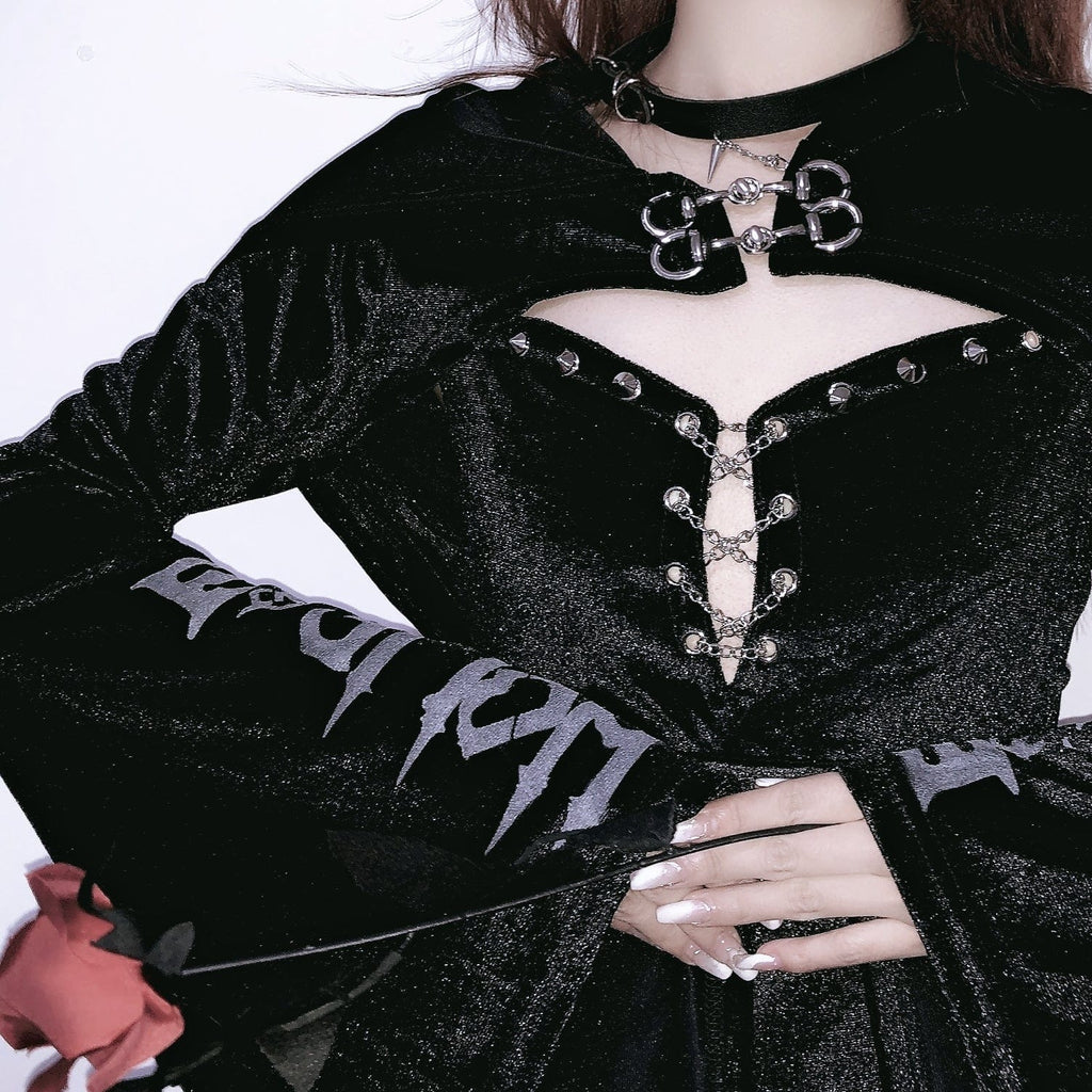 Kobine Women's Gothic Shoulder Straps Slim Fitted Long Slip Dress