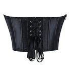 Kobine Women's Gothic Side Zipper Lace-up Solid Color Overbust Corset