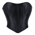 Kobine Women's Gothic Side Zipper Lace-up Solid Color Overbust Corset