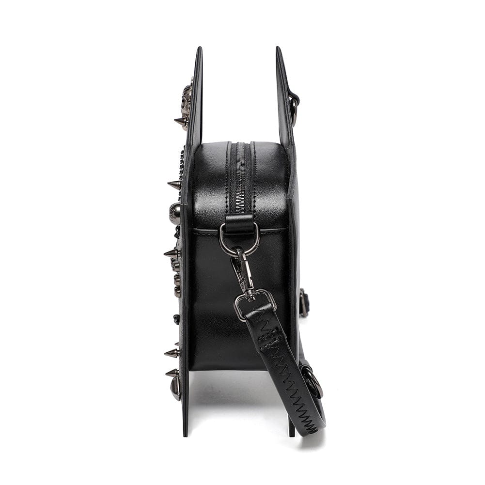 Kobine Women's Gothic Skull Rivet Chained Pentacle Bag