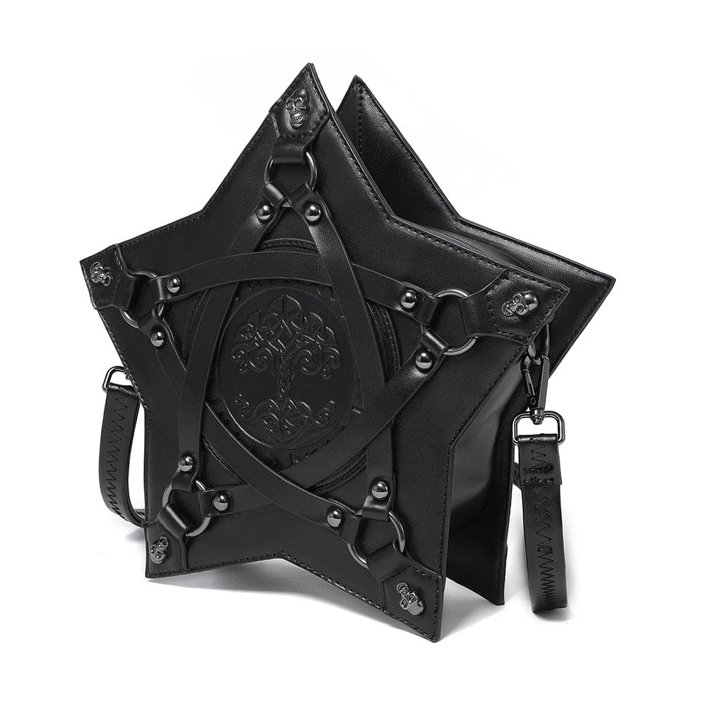 Kobine Women's Gothic Skull Rivet Pentacle Bag