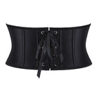 Kobine Women's Gothic Solid Black Lace-up Underbust Corset