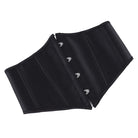 Kobine Women's Gothic Solid Black Lace-up Underbust Corset