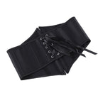 Kobine Women's Gothic Solid Black Lace-up Underbust Corset