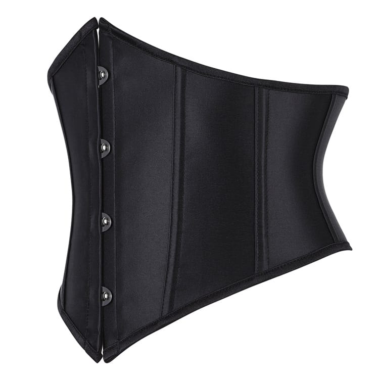 Kobine Women's Gothic Solid Black Lace-up Underbust Corset
