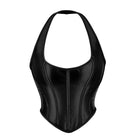 Kobine Women's Gothic Solid Color Halterneck Overbust Corset