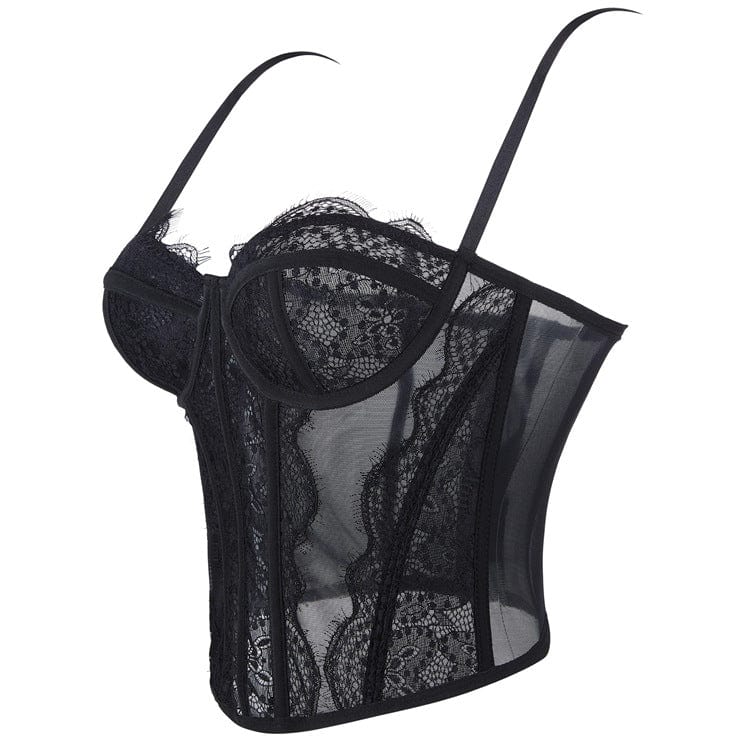 Kobine Women's Gothic Solid Color Lace Bustier