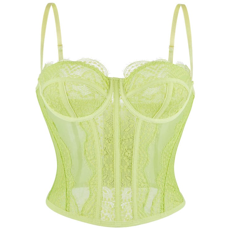 Kobine Women's Gothic Solid Color Lace Bustier