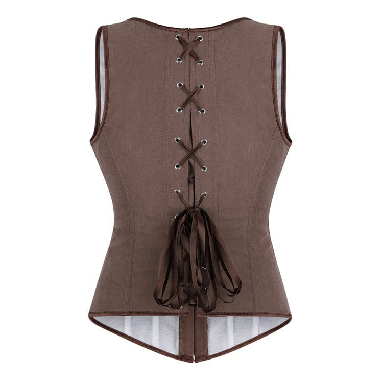 Kobine Women's Gothic Solid Color Lace-up Underbust Corset