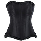 Kobine Women's Gothic Solid Color Trim Overbust Corset