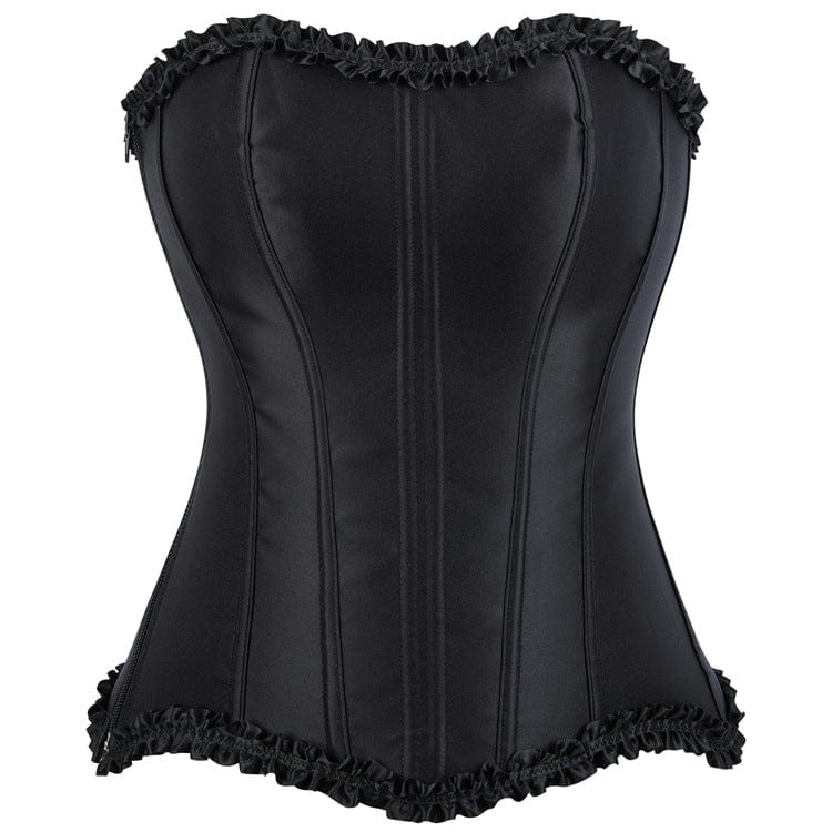 Kobine Women's Gothic Solid Color Trim Overbust Corset