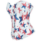 Kobine Women's Gothic Star Printed Lace-up Overbust Corset