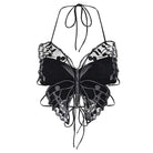 Kobine Women's Gothic Strappy Butterfly Embroidered Bustier