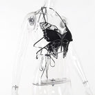 Kobine Women's Gothic Strappy Butterfly Embroidered Bustier