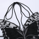 Kobine Women's Gothic Strappy Butterfly Embroidered Bustier