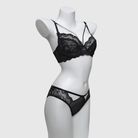Kobine Women's Gothic Strappy Floral Lace Lingerie Set