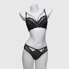 Kobine Women's Gothic Strappy Floral Lace Lingerie Set