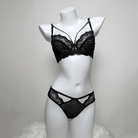 Kobine Women's Gothic Strappy Floral Lace Lingerie Set