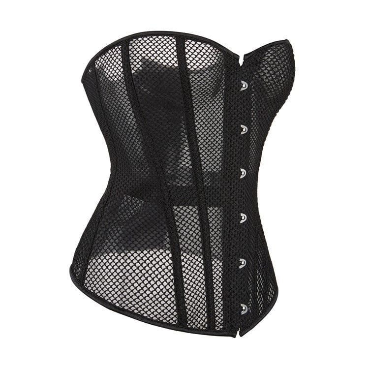 Corsetto overbust in rete con spalline gotiche da donna Kobine