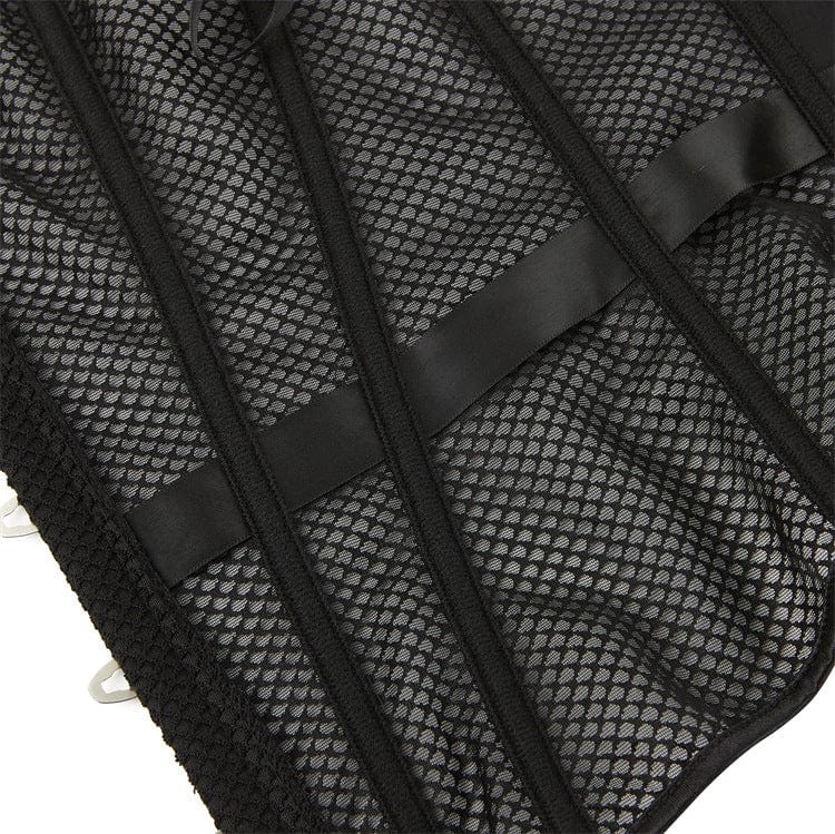 Corsetto overbust in rete con spalline gotiche da donna Kobine
