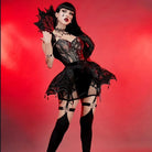 Kobine Damen Gothic Riemchen-Unterbrustkorsett aus Netzstoff