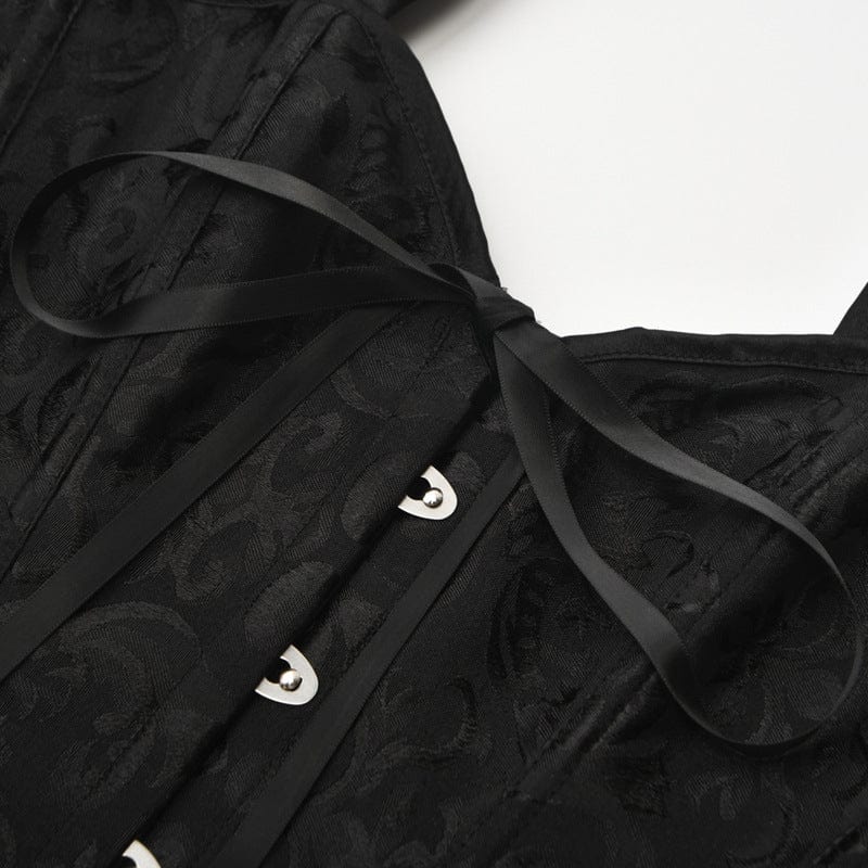 Corsetto overbust con spalline e spalle scoperte in stile gotico da donna Kobine