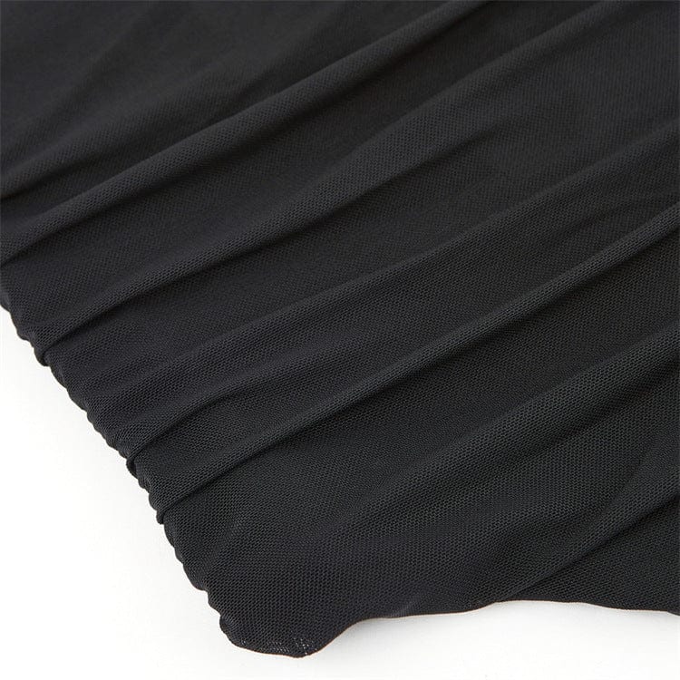 Corsetto sopra il seno in rete con arricciature e spalline gotiche da donna Kobine