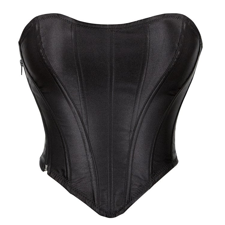Kobine Women's Gothic Strappy Solid Color Overbust Corset