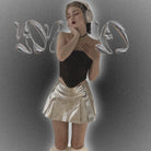 Kobine Damen Gothic Riemchenkorsett, einfarbig