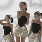 Kobine Damen Gothic Riemchenkorsett, einfarbig