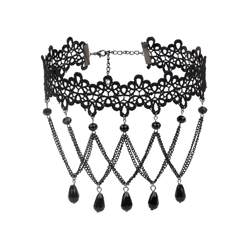 Kobine Women's Gothic Tassel Lace Choker