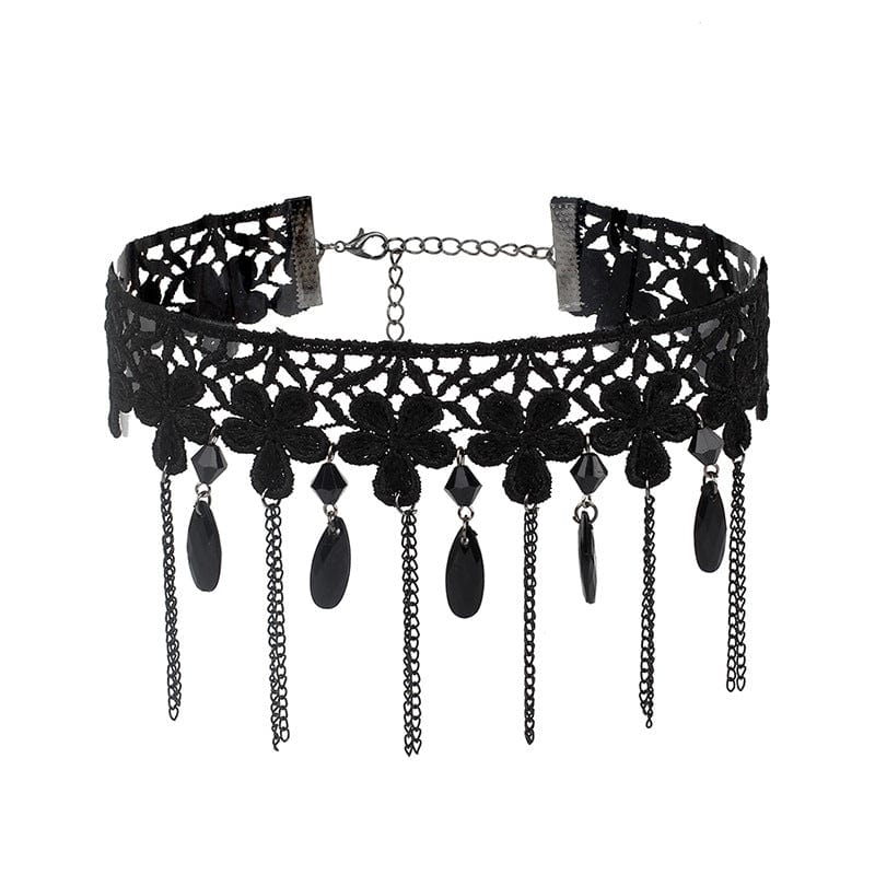 Kobine Women's Gothic Tassel Lace Choker