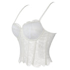 Kobine Women's Gothic Waved Hem Lace Bustier