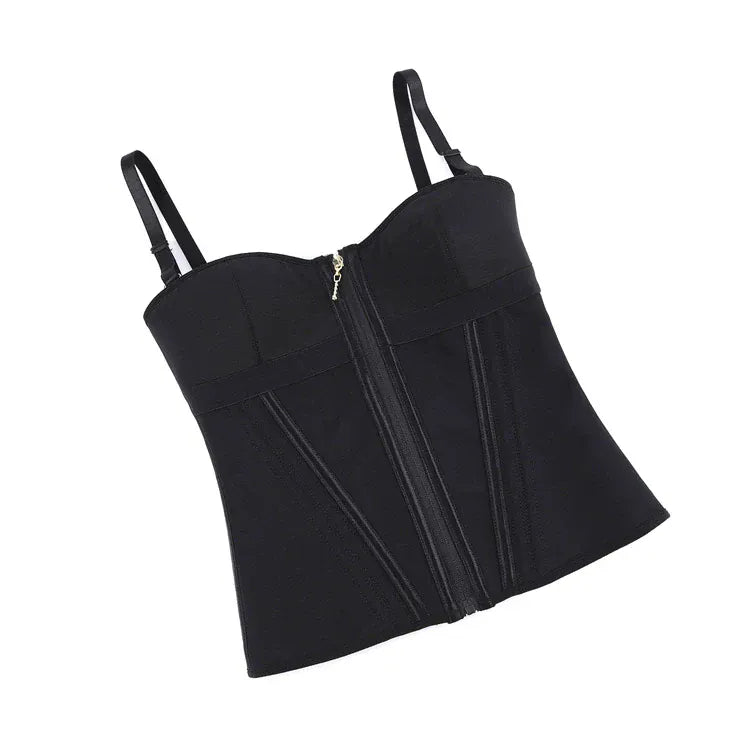 Kobine Women's Gothic Zip Slip Overbust Corset