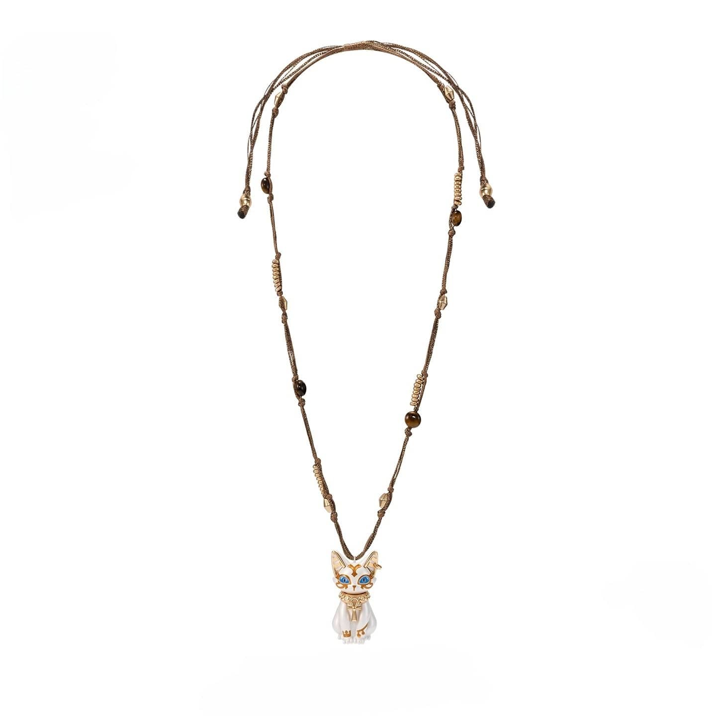 Kobine Women's Grunge Adjustable Cat Long Necklace