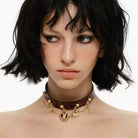 Kobine Women's Grunge Angel Cross Fuax Leather Choker