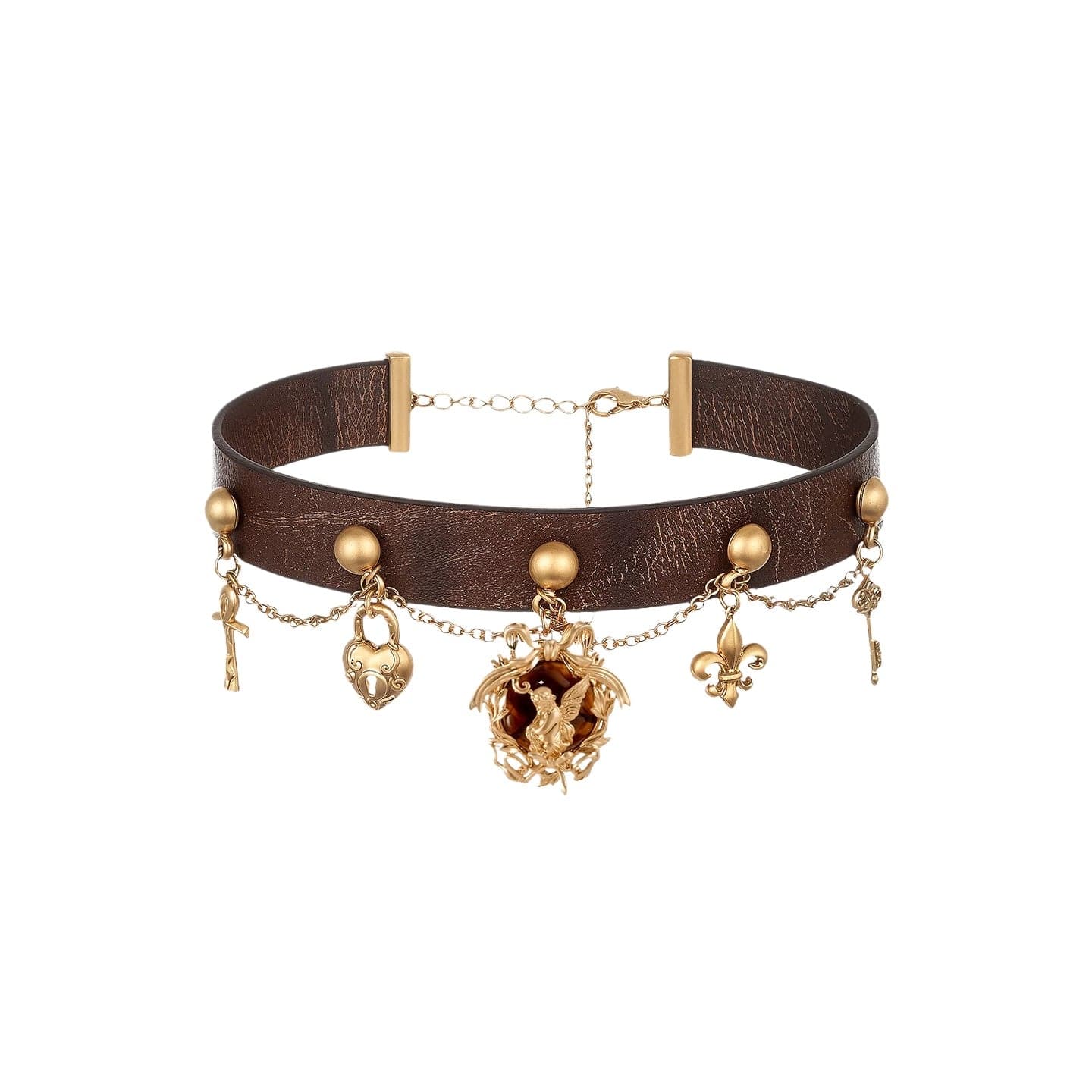 Kobine Women's Grunge Angel Cross Fuax Leather Choker