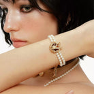 Kobine Women's Grunge Angel Pearl Bracelet