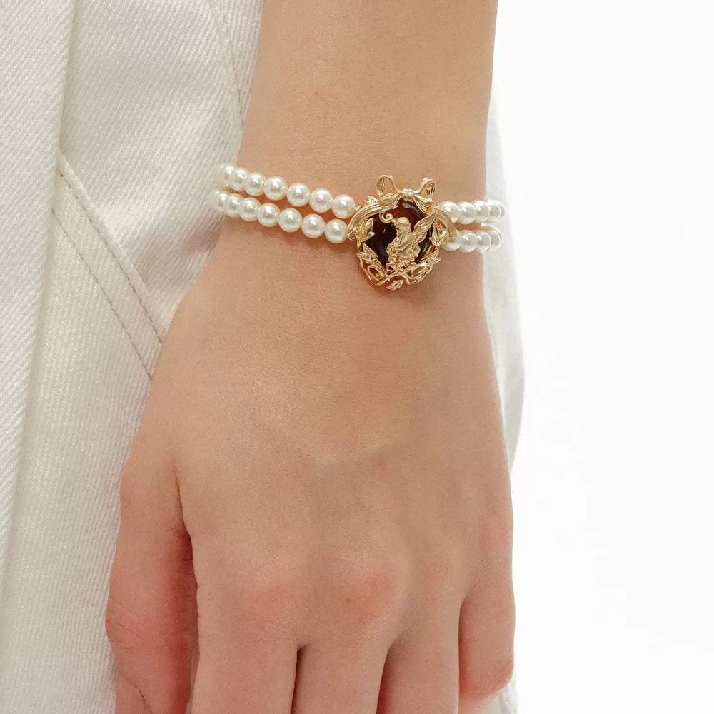 Kobine Women's Grunge Angel Pearl Bracelet