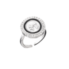 Kobine Women's Grunge Bowknot Button Rhinestone Ring