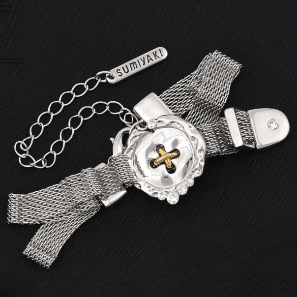 Kobine Women's Grunge Buckle Snake Chain Necklace