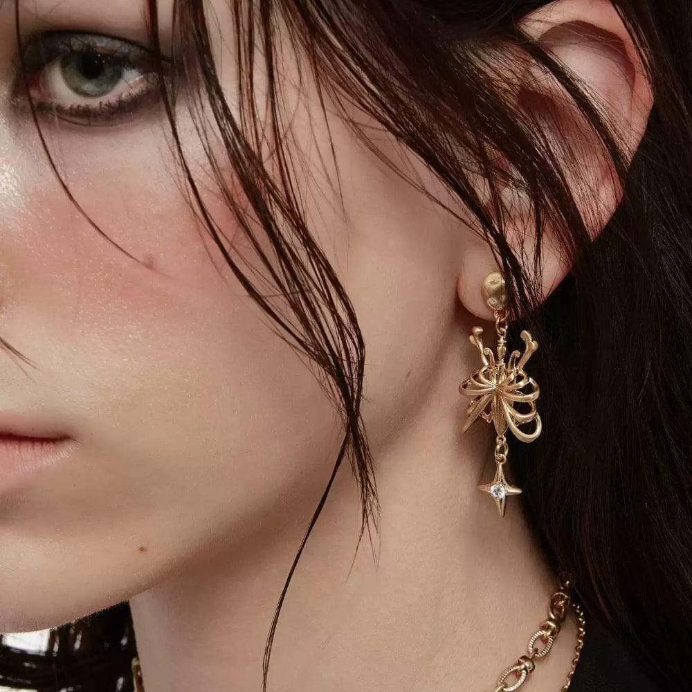 Kobine Women's Grunge Butterfly Bone Earrings